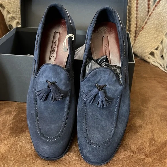 LEMARGO Shoes for Men Size 42 Blue Suede With Tassels New  display picture 3